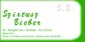 szixtusz bieber business card